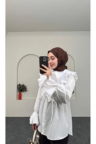HELEN Eses Pelerin Yaka Poplin Tunik