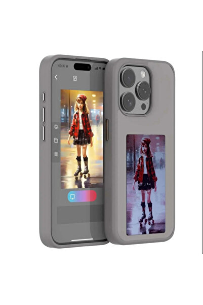 TechGS iPhone 15 Case, TechGS®️, Customizable via NFC Technology, E-Paper Dis...