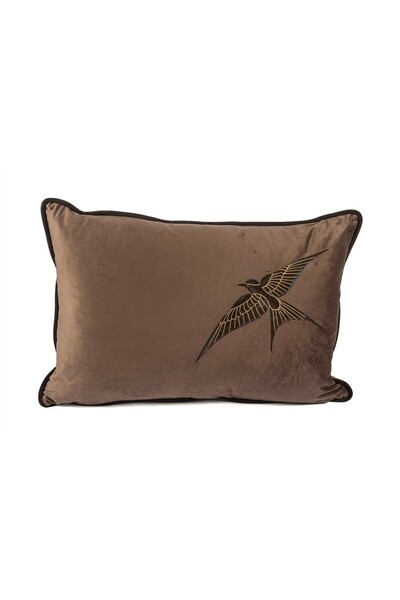 Mikasa Moor Isla Kahverengi Kadife Tek Kuş Kırlent 40x60 cm