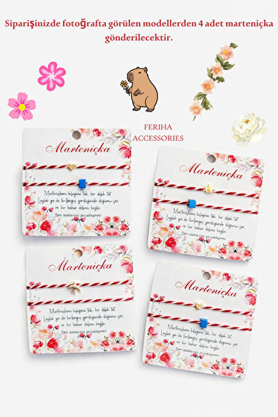 FERİHA DESING 4 Adet Marteniçka Bileklik – Şans ve Bahar Bilekliği