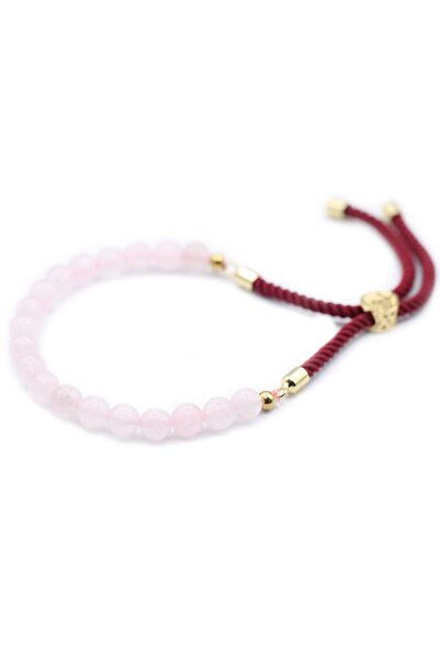 AW Gifts Stone-Embellished chain bracelet - Rose quartz, 18K gold plated