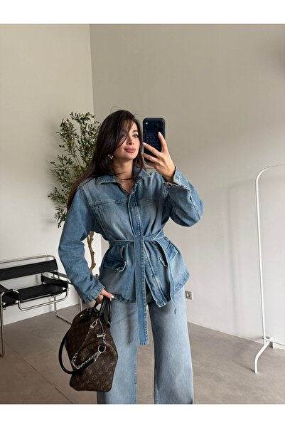 Bade Butik سترة الدنيم الزرقاء