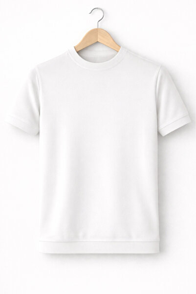 Edwox Tricou pentru bărbați Plain guler rotund Knitwear Alb Cd169