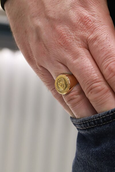 Aydın Kuyumculuk 14 AYAR ALTIN,ATA ÇEYREKLİ ERKEK YÜZÜĞÜ AGYZK317