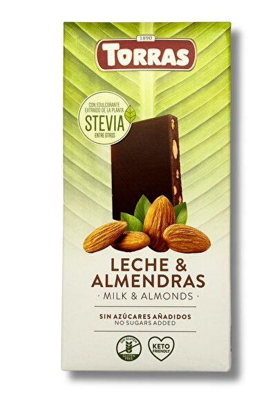 TORRAS Sugar-free and gluten-free milk chocolate with whole almonds (with "ST...