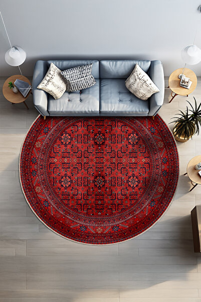 BigArts Home Kiremit Çok Renkli Eskitme Desenli Kaymaz Taban Şönil Salon Kili...