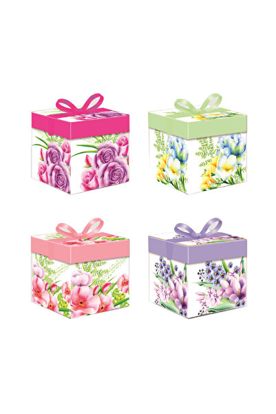 Mirific Party Set of 4 Multicolor Gift Boxes, 10x10x10 cm, Various Designs, F...