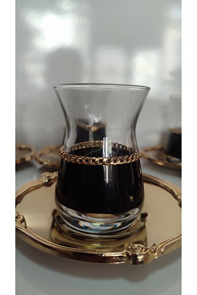 Paşabahçe Butterfly Collection 6-Person Blackine Tea Set