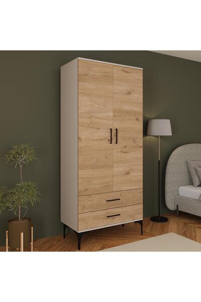 Bimossa K8010 LOFT Kumtaşı Gövde Sepet Kapak 2 Kapaklı 2 Çekmeceli Askılı Kap...