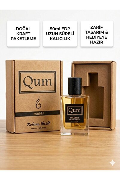 Madrid 50 ml Eau De Parfum (EDP) Kalıcı Unisex Parfüm – Şık Kraft Hediye Kutulu