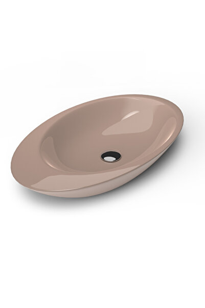 CELESTA Chiuvetă de baie Ellipse Ovală 74x42x12 cm Ceramică Bej Lucios