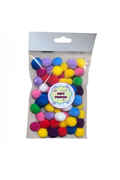 Pufypompom 2 سم وبري بوم بوم 50 قطعة (عبوة) - للحرف اليدوية والمدرسة ومشاريع ...