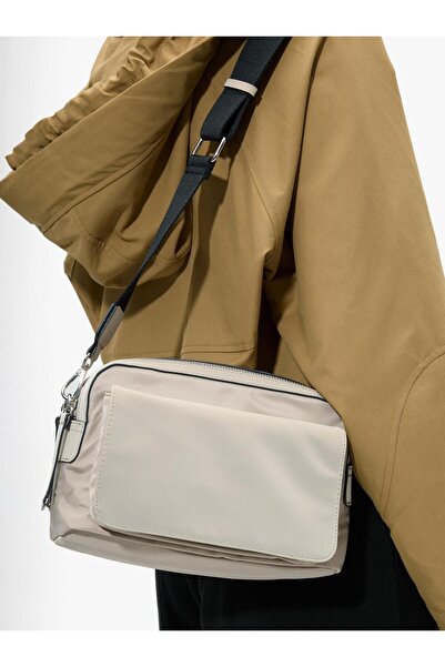 PARFOIS Kadın Kapaklı Teknik Kumaş Çapraz Askılı Çanta