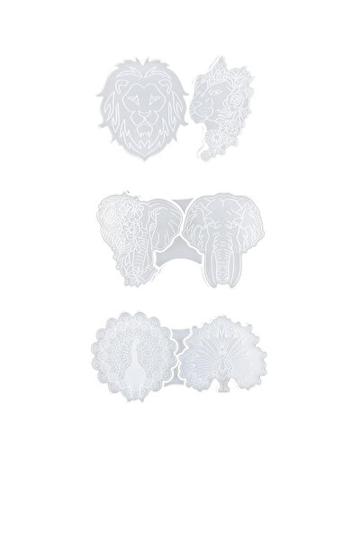 Koonafy Set 3 matrițe de decorațiuni animale, Koonafy, silicon, alb, 22, 2x12...