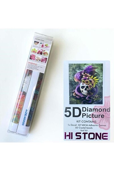 NT Boncuklu Taşlı Pano Mozaik Elmas Goblen Diamond Tablo 50 X 40 Cm Çiçekli K...