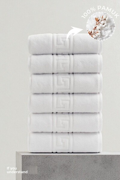 rotop Set of 6 hand towels - 50x90 cm, 100% Cotton, ideal for spa, hotel and ...