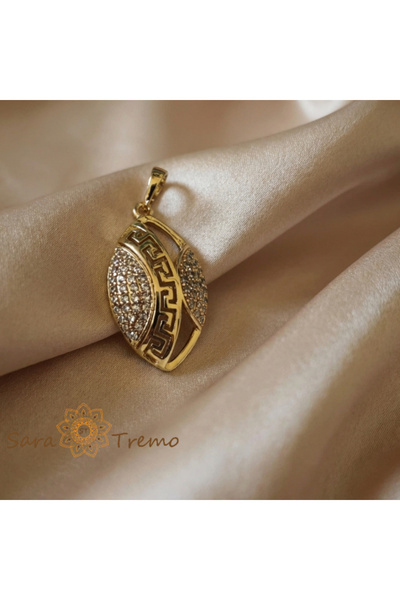 SaraTremo Μενταγιόν Imperial Elegance – Μενταγιόν επιχρυσωμένο με χρυσό 14 κα...