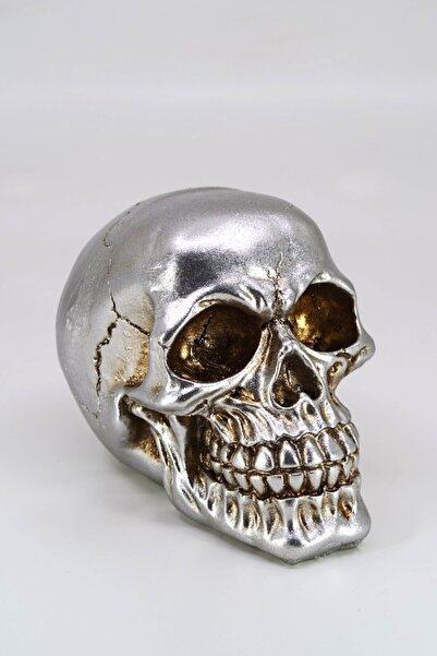 Hunga Dekoratif Kurukafa Heykel Gümüş Renk