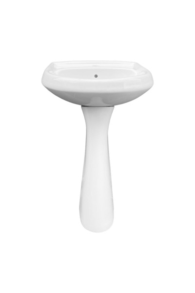regata Bathroom Sink & Pedestal Set Capri 60 cm, White Sanitary Porcelain,
