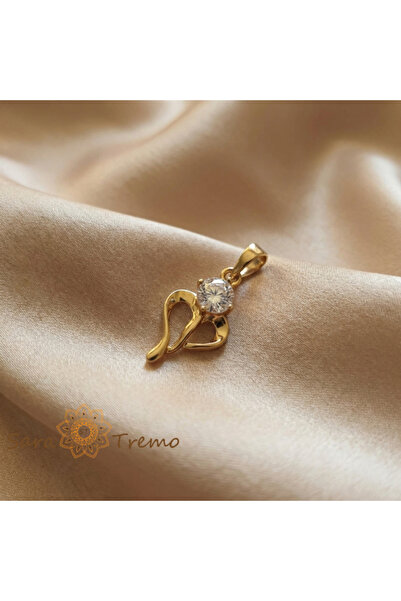 SaraTremo Μενταγιόν Shining Heart – Επιχρυσωμένο μενταγιόν 14 καρατίων με λευ...