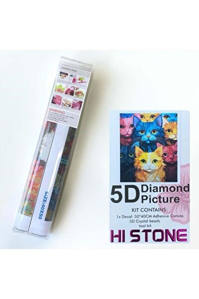 NT Boncuklu Taşlı Pano Mozaik Elmas Goblen Diamond Tablo 50 X 40 Cm Renkli Ke...