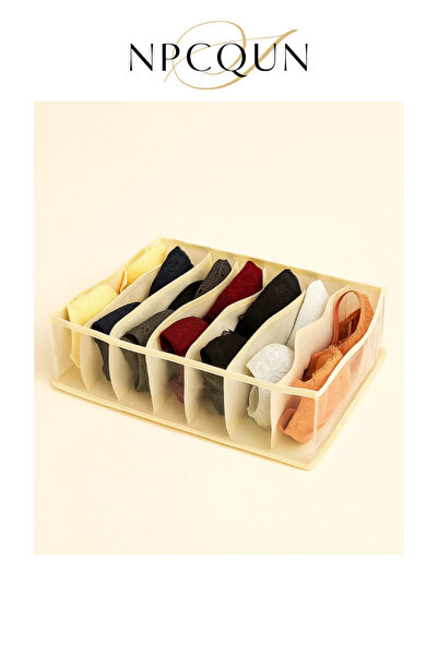 Beyaz Şeffaf Sütyen Düzenleyici 36 X 32 X 12Cm Dolap içi Sütyen Organizer Çekmece Sütyen Düzenleyici