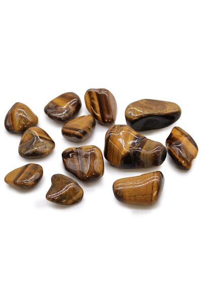 AW Gifts Bag of 12 medium sized African stones - Tiger's Eye
