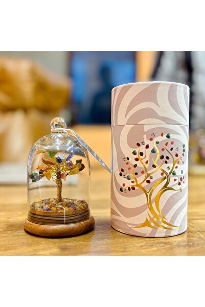 AW Gifts Tree in the dome with Gemstones - 7 Chakras - 30 stones