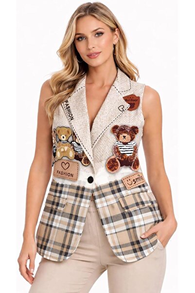 CHEVALIER FASHION Women’s Casual Teddy Patch Vest – Stylish Sleeveless Fashio...