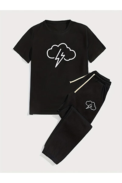 Flow touch Printed Oversized Lower Upper Tracksuit Set