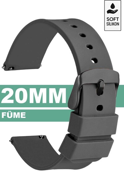 Trendburada 20mm Saatlerle Uyumlu Soft Silikon Saat Kordonu Kayışı