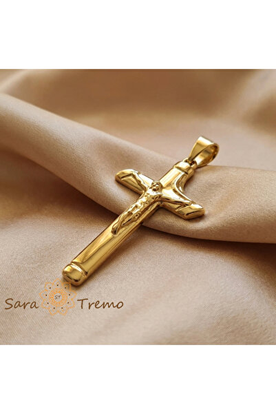 SaraTremo Cross of Salvation Pendant – 14K Gold Plated Crucifix Pendant