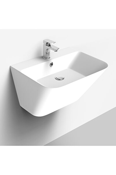 CELESTA Lavoar de baie suspendat, culoare Coral, 55x45 cm, alb mat, semipiede...