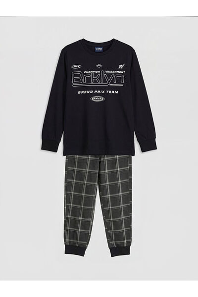 LC Waikiki Rmz Gi̇yi̇m Farkiyla Printed Boys' Pajama Set