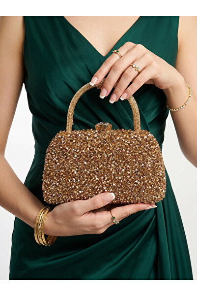 Çanta Trend Women's Crystal Stone Handbag and Chain Shoulder Strap Bag