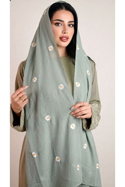 Veil Designer A two-layer navy blue voile scarf, offering understated eleganc...