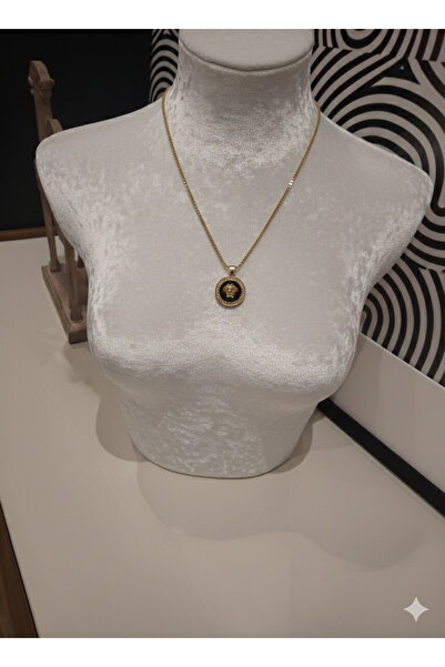 AURA CONCEPTS Medusa Figürlü 1. Sınıf Detaylı Gold Renkli Çelik Kolye