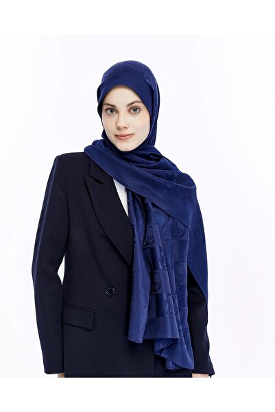 Valentino Orlandi Alia Shawl - New Dama Patterned - Navy Blue