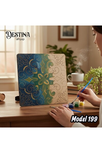 Destina Ahşap Mandala Boyama Seti- Ahşap Boyama- Model 199