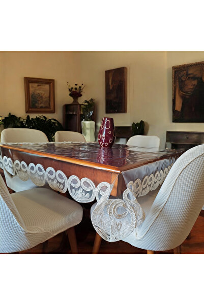 RENKLİ SANAT EVİ Vav Şeffaf Su Geçirmez Silinebilir Masa Örtüsü