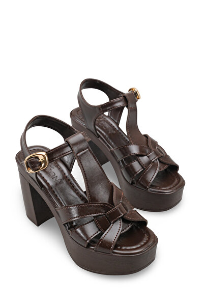 Riccon Women's Heels Sandals 0012780 Brown Rustic