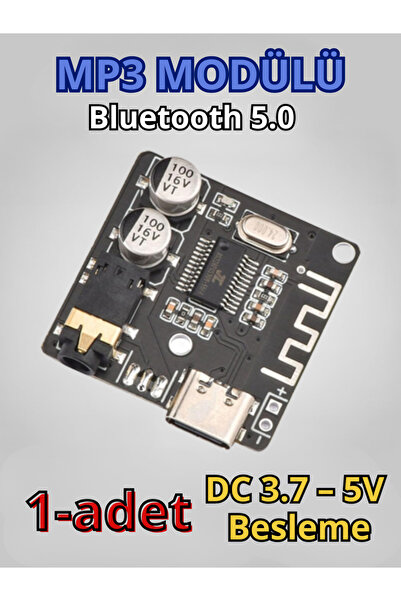 RoboPazar 1-adet Bluetooth 5.0 MP3 Dekoder Modülü VHM-314 (Type-C, Stereo, Ka...