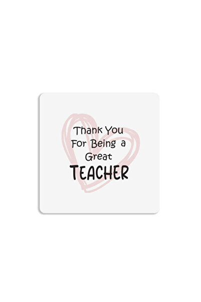 Printoot Heart Doodle Teacher Coaster Featuring Artistic Pink Heart and Durab...