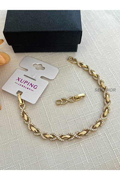 SERAMOR XUPING 14K ALTIN RENKLİ KUYUMCU MODEL TAŞLI SONSUZLUK BİLEKLİK