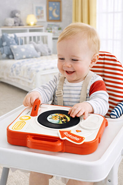 OEM Интерактивен DJ пулт със светлини и звуци, червен музикален миксер, 12+ м...