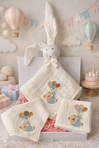 Tly Home Textiles %100 Pamuk Müslin Uyku Arkadaşı, Omuz Örtüsü ve Fular Önlük...