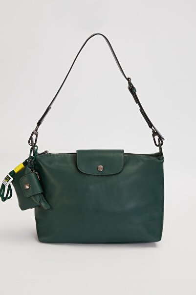 Levidor Green Top Cover Charm Detail Shoulder Bag