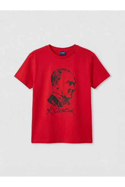 LC Waikiki Crew Neck Ataturk Printed Girls' T-Shirt (S6)