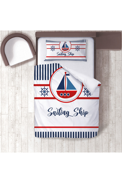 instababyrooms غرفة الأطفال قطن لوج طقم غطاء لحاف ملاءة سرير سييز سفينة شراعية