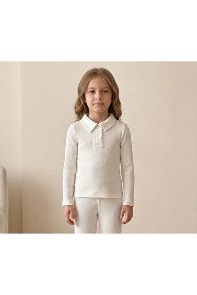 kidstalya Collared Ecru Girls' Bodysuit